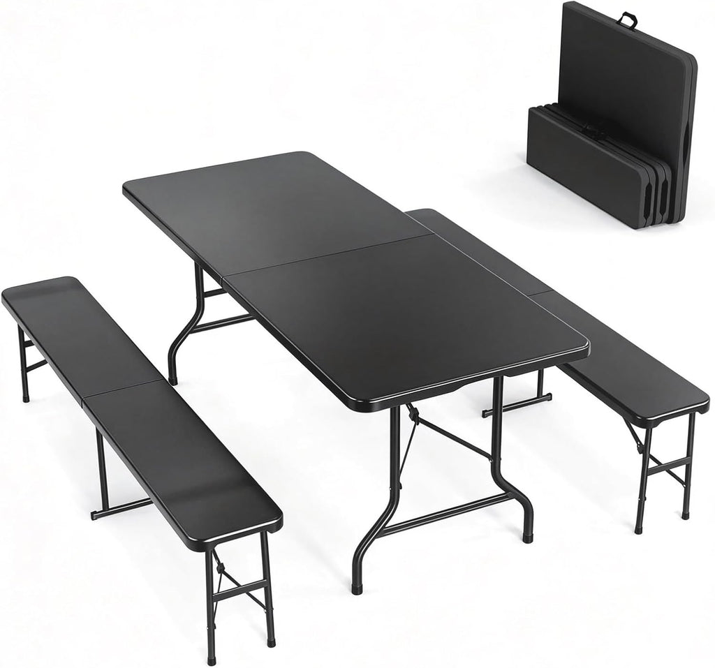 6FT Picnic Table Set with 2 Benches