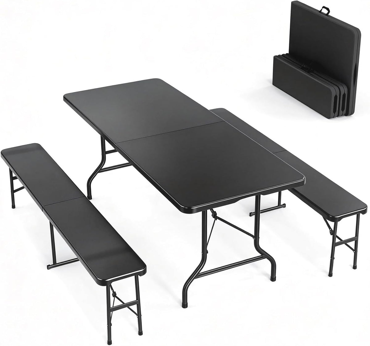 6FT Picnic Table Set with 2 Benches