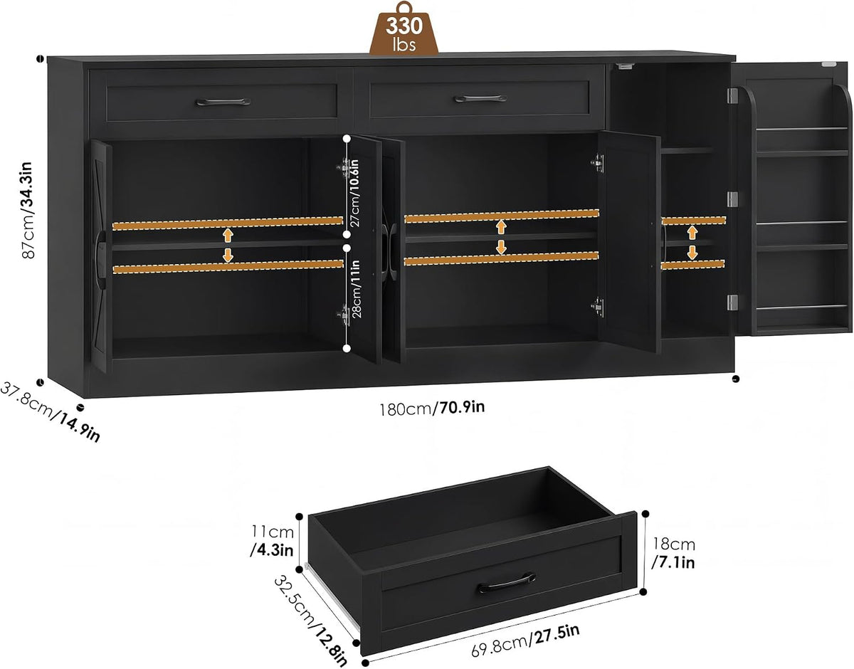 Black Farmhouse Sideboard Cabinet