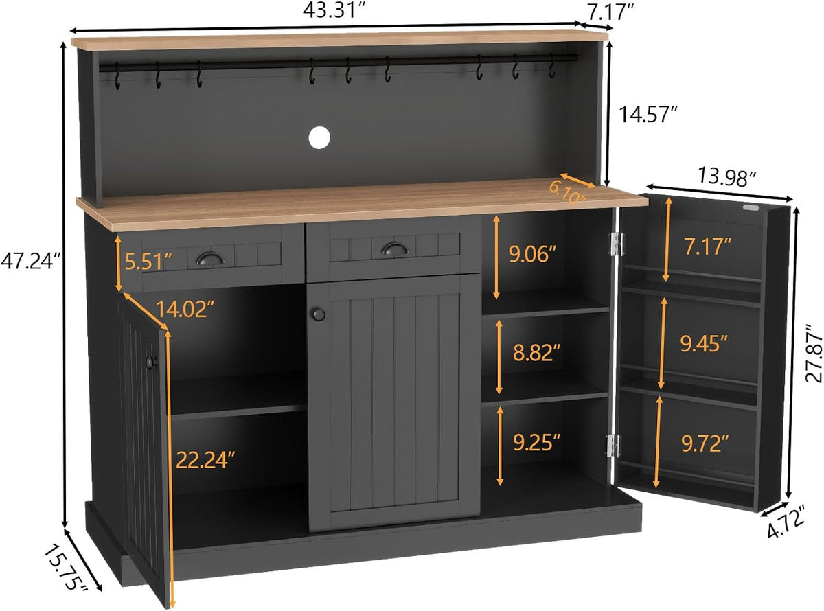 Black Farmhouse Sideboard Cabinet