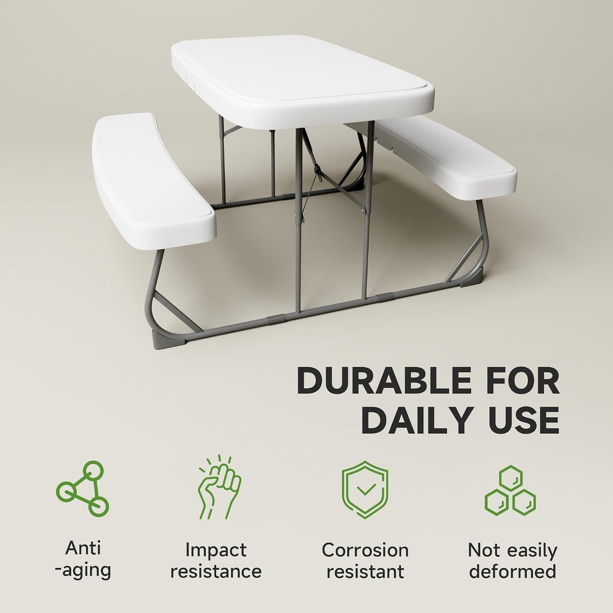All‑Weather Steel Frame Picnic Table Set
