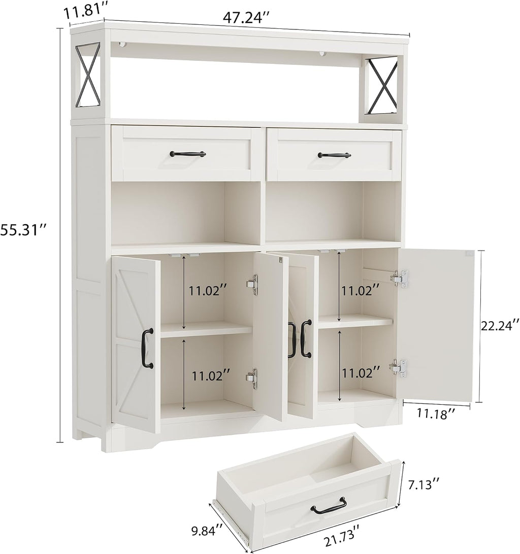 47" Hutch Sideboard Buffet Cabinet