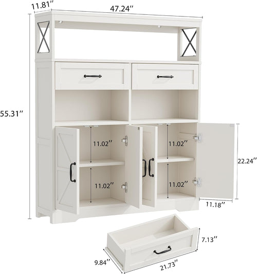 47" Hutch Sideboard Buffet Cabinet