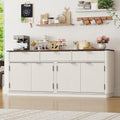 White Fluted Sideboard Cabinet