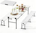 White 6FT Folding Picnic Table Set