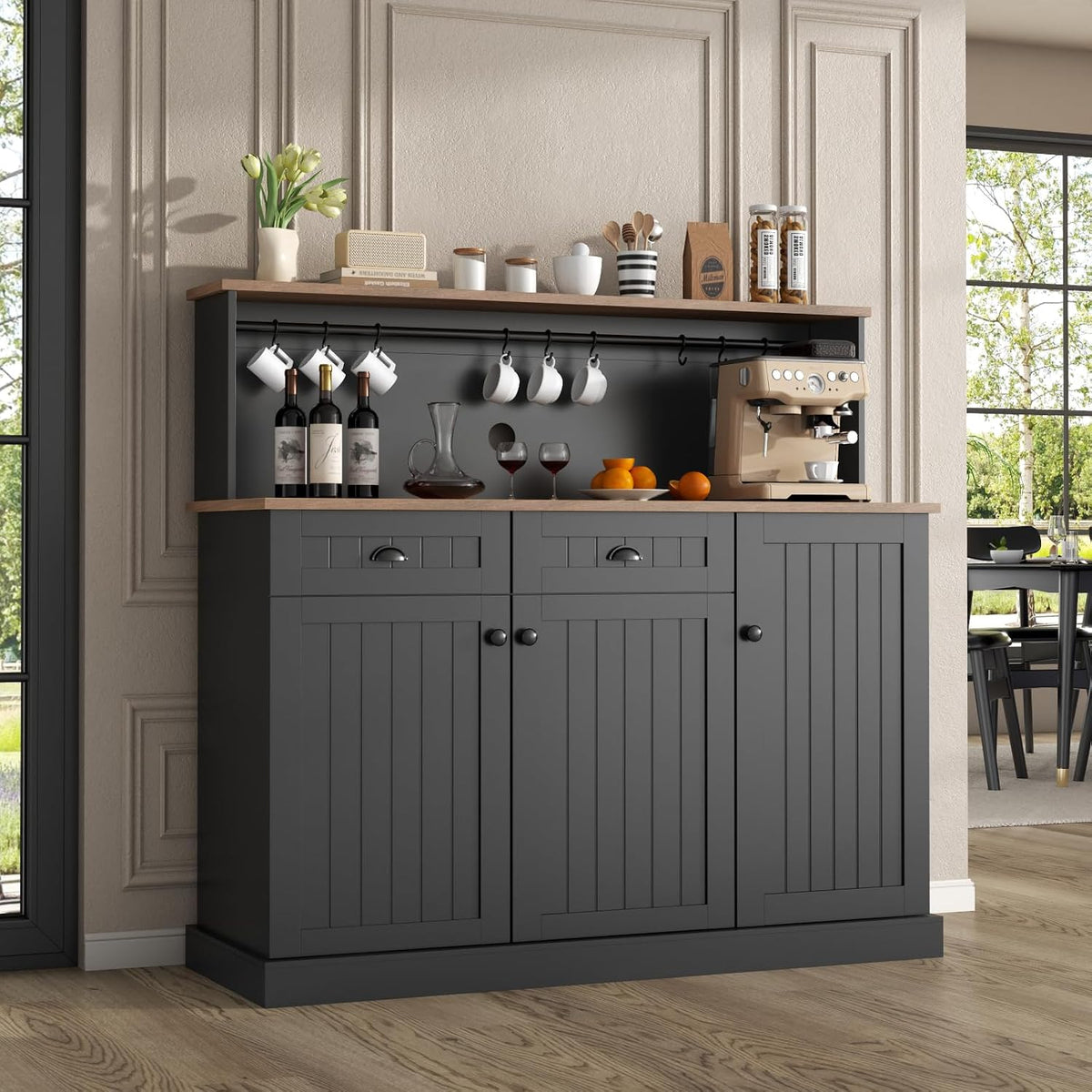 Black Farmhouse Sideboard Cabinet