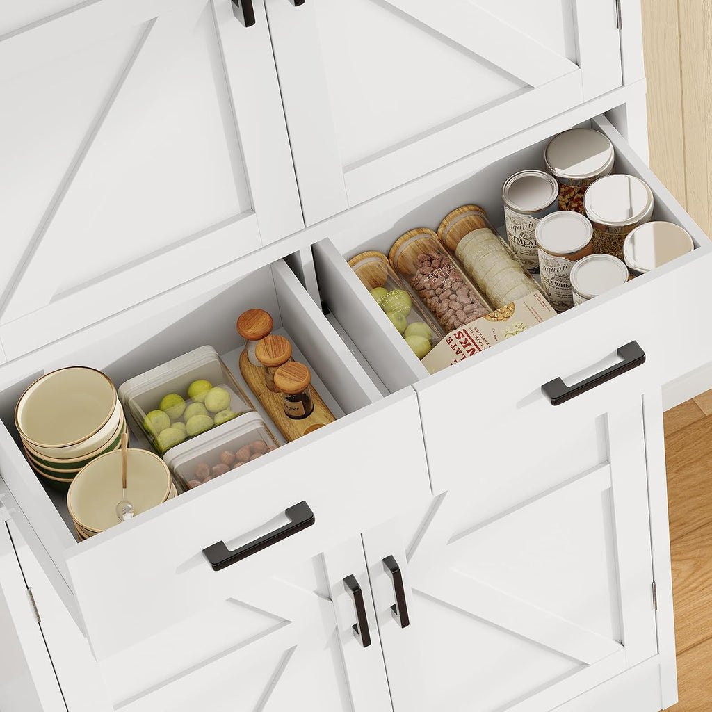 Farmhouse Tall Barn‑Door Pantry Cabinet