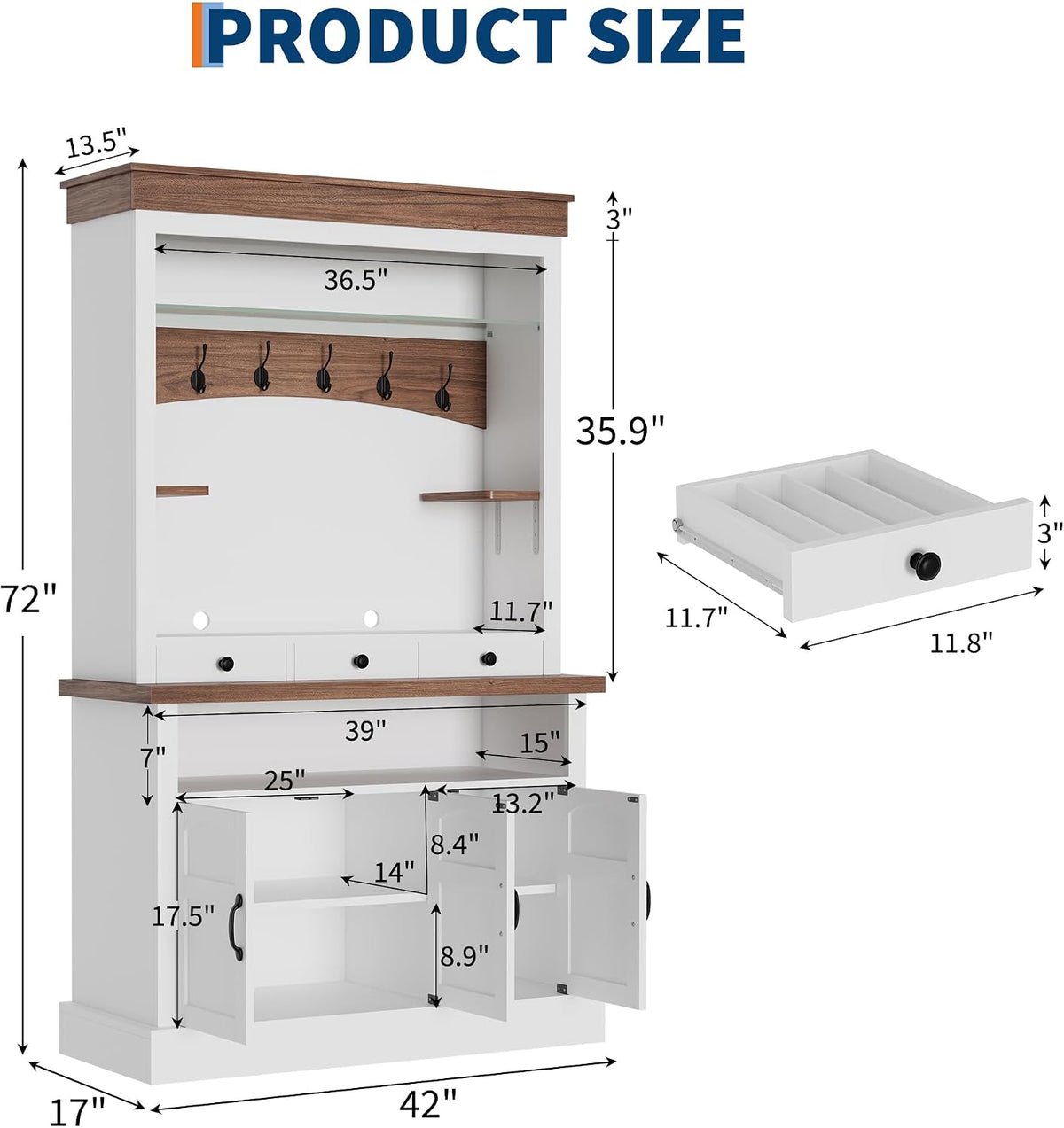 72" Farmhouse LED Coffee Bar Cabinet