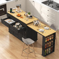 Black Extendable Mobile Kitchen Island