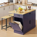 47" Kitchen Island with 2 Chairs