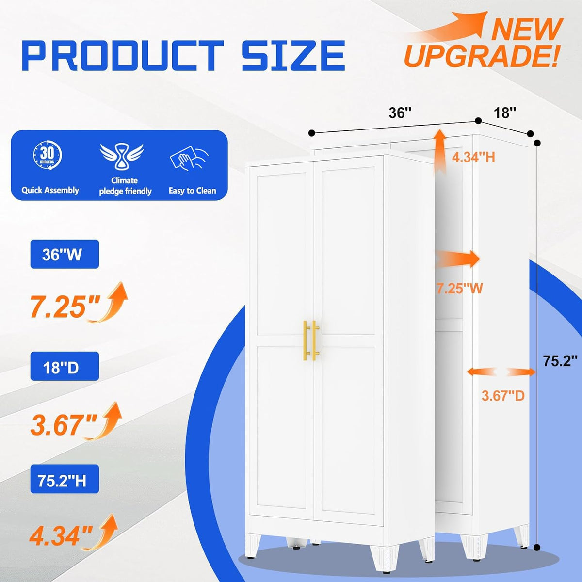 75.2" Tall Metal Storage Cabinet