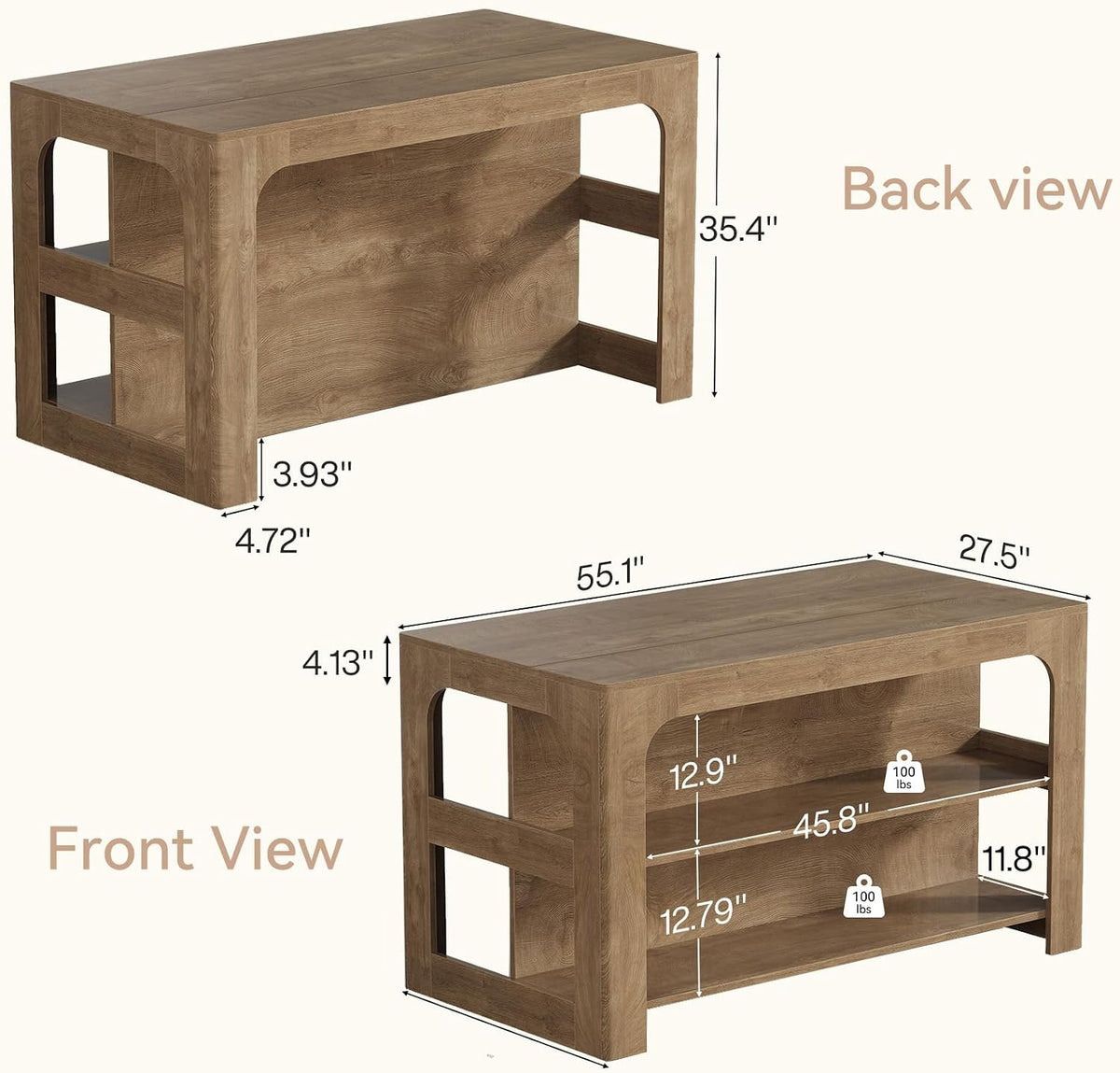 55" Kitchen Island Table