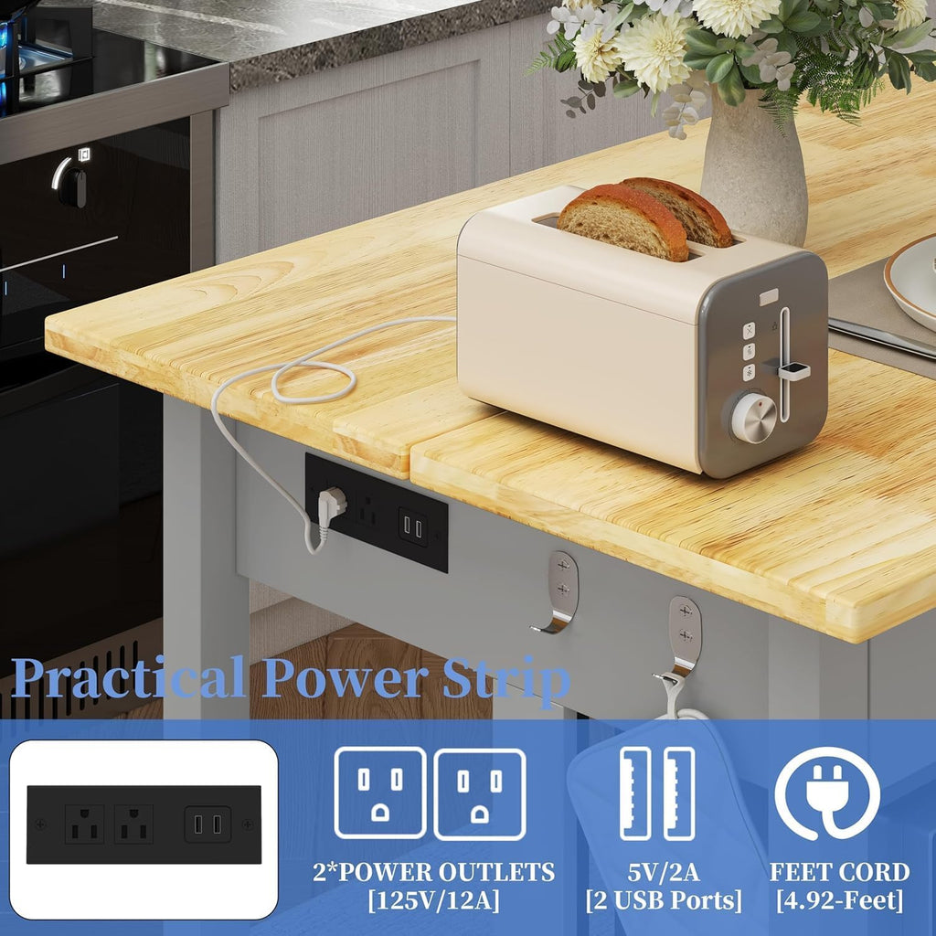 Grey 47.3" Kitchen Island