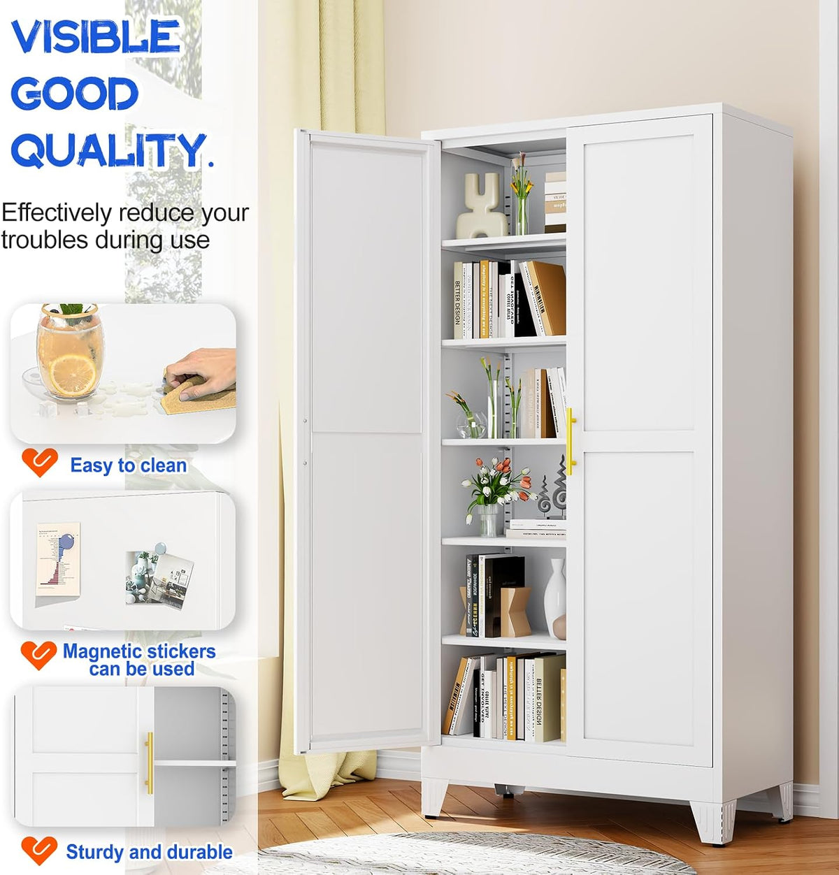 75.2" Tall Metal Storage Cabinet