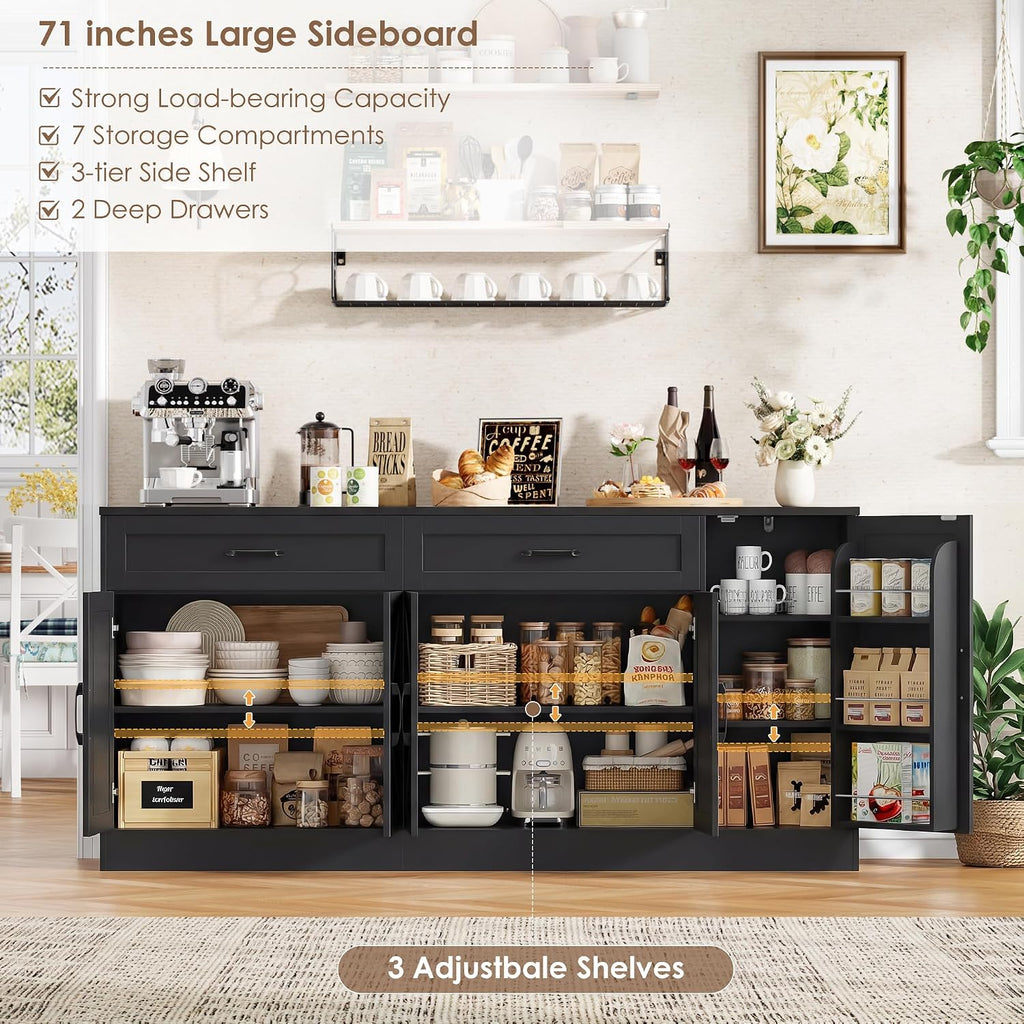 Black Farmhouse Sideboard Cabinet