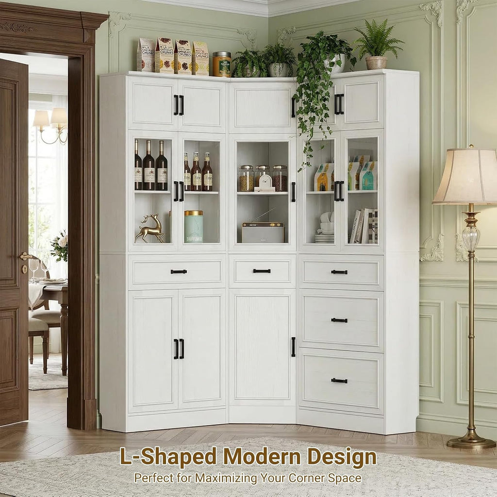 80" Tall Corner Pantry Cabinet