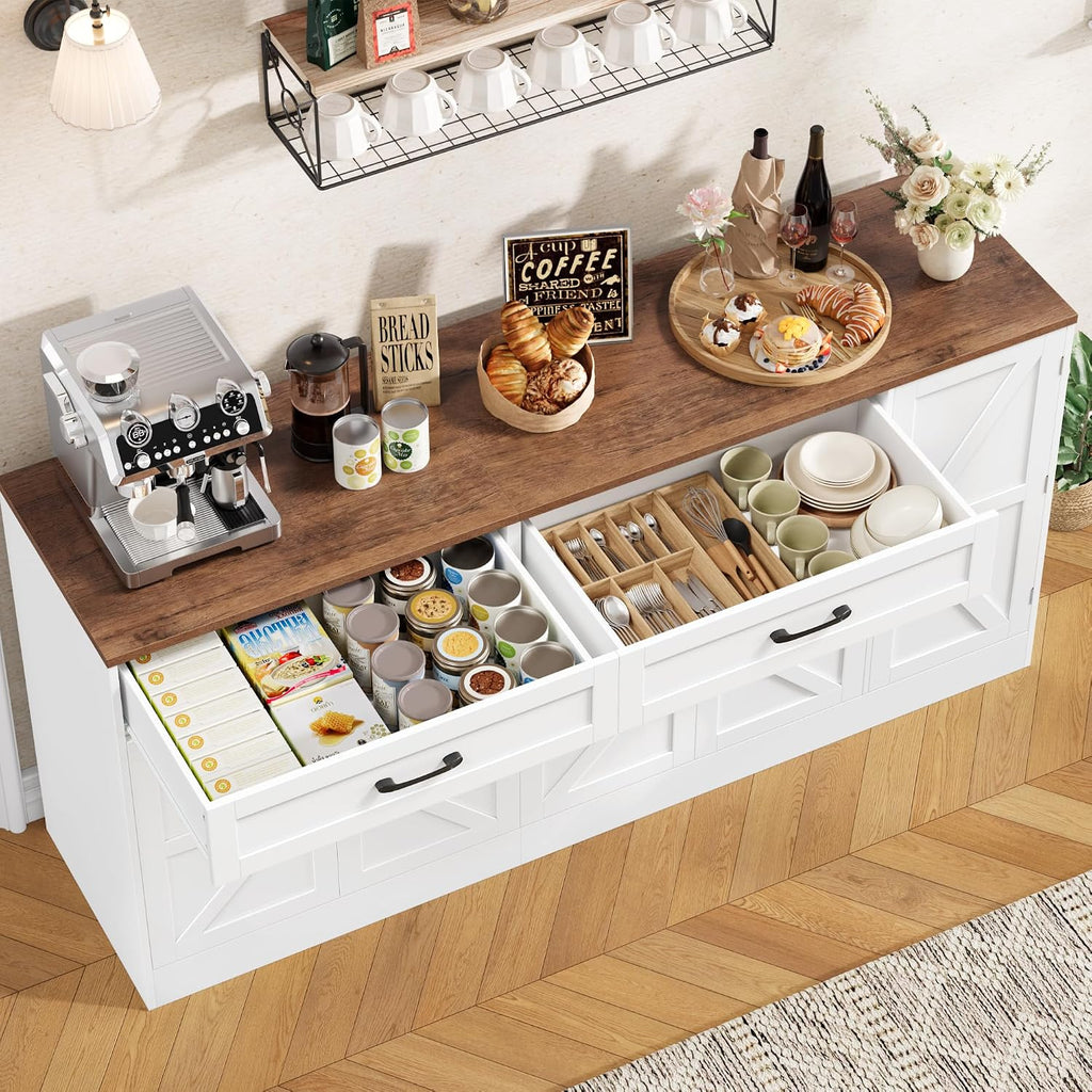 White Farmhouse Sideboard Cabinet