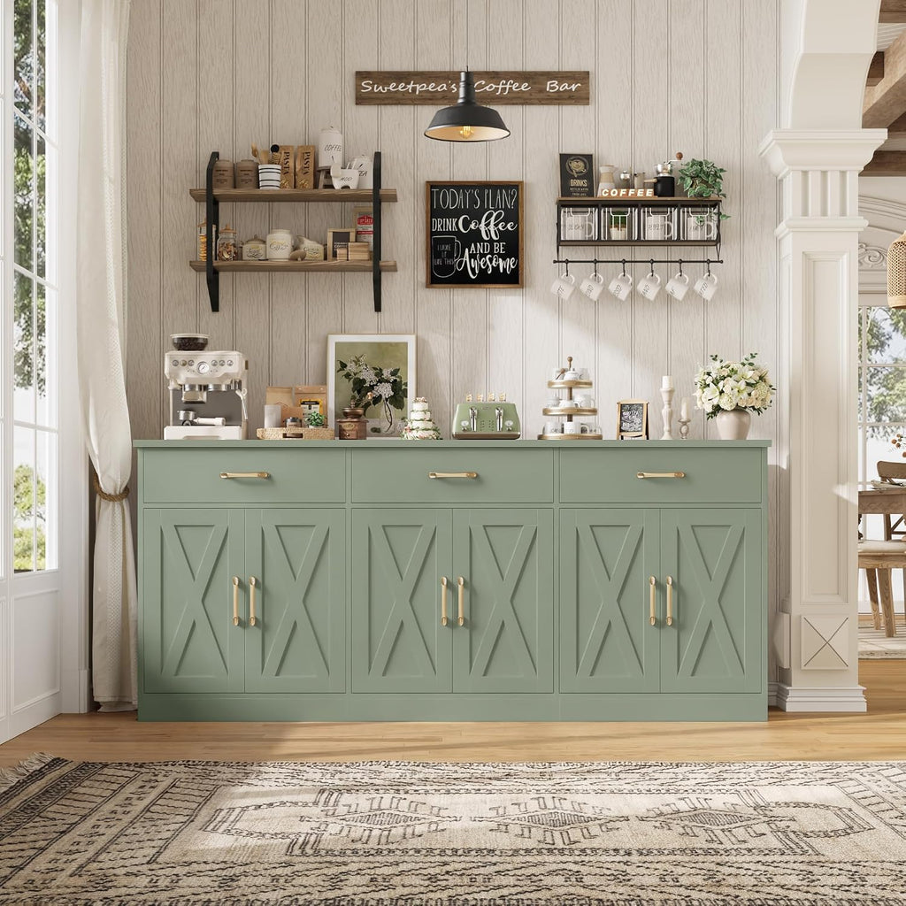 Green Farmhouse Sideboard Cabinet