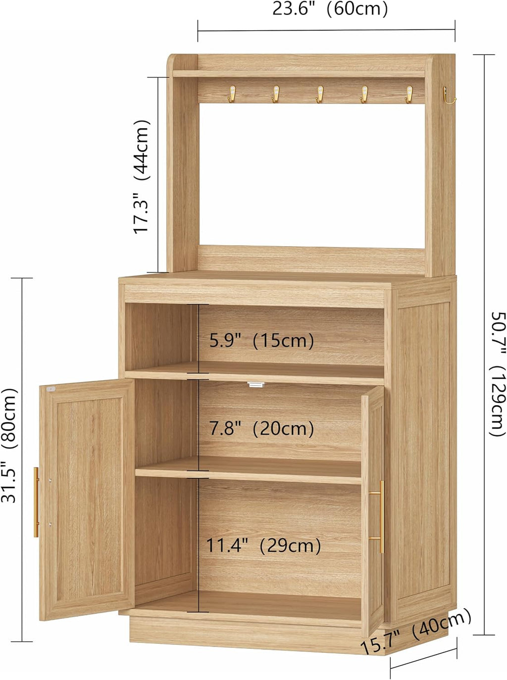 Fluted Buffet Coffee Bar Cabinet