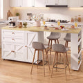 White Rolling Kitchen Island