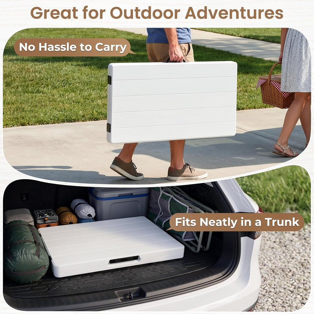 6FT 3‑Piece Picnic Table Set with 2 Benches