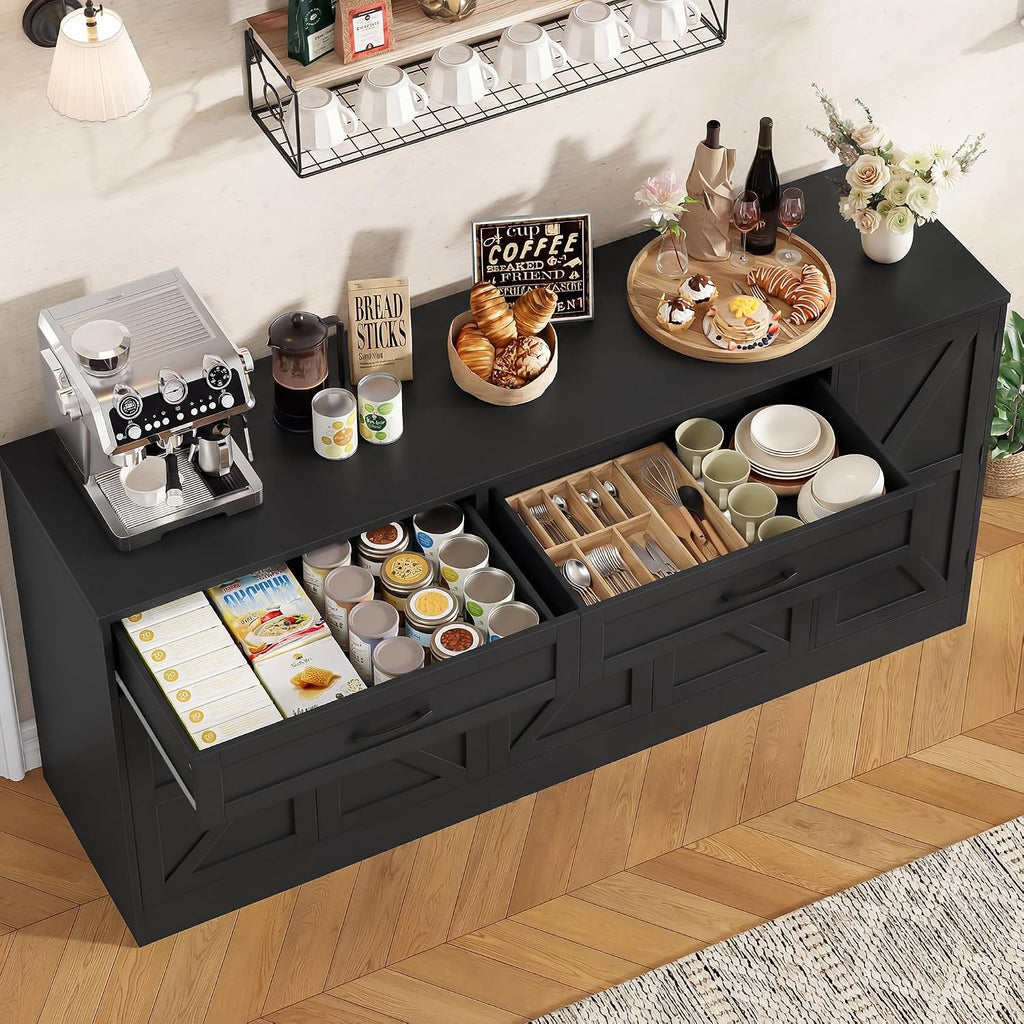 Black Farmhouse Sideboard Cabinet