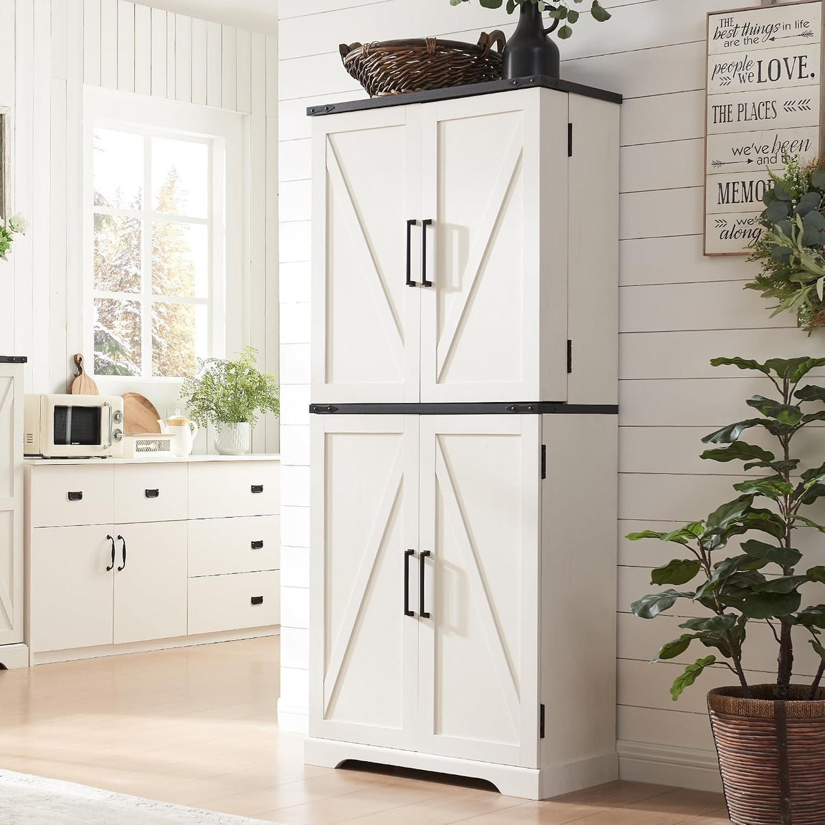 72" Tall Wooden Pantry Cabinet