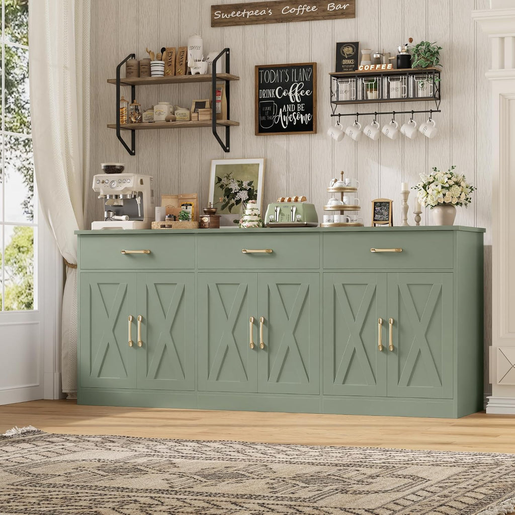Green Farmhouse Sideboard Cabinet