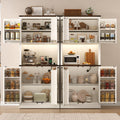 72" White LED Barn‑Door Pantry Cabinet 2‑Pack