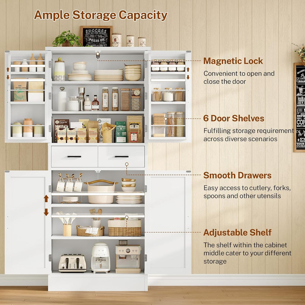 Farmhouse Tall Barn‑Door Pantry Cabinet