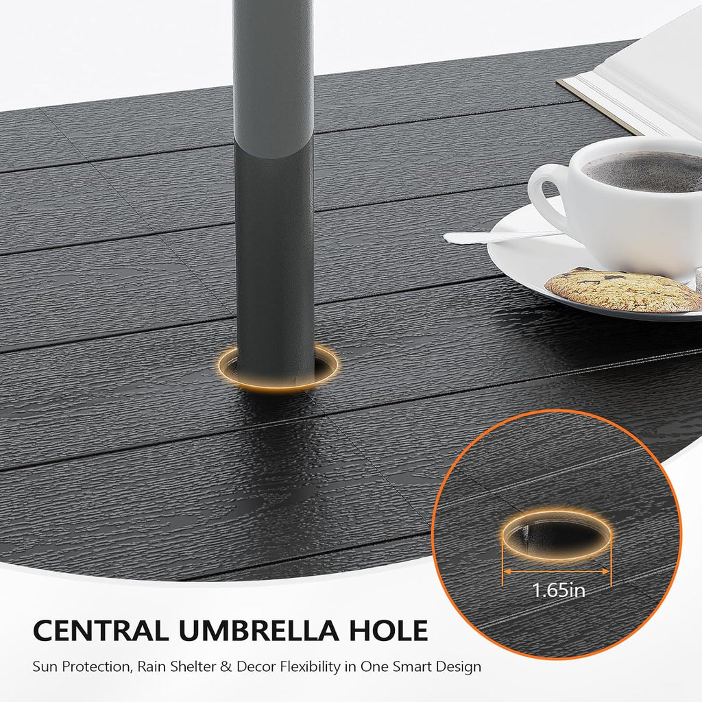 Black Folding Picnic Table Set