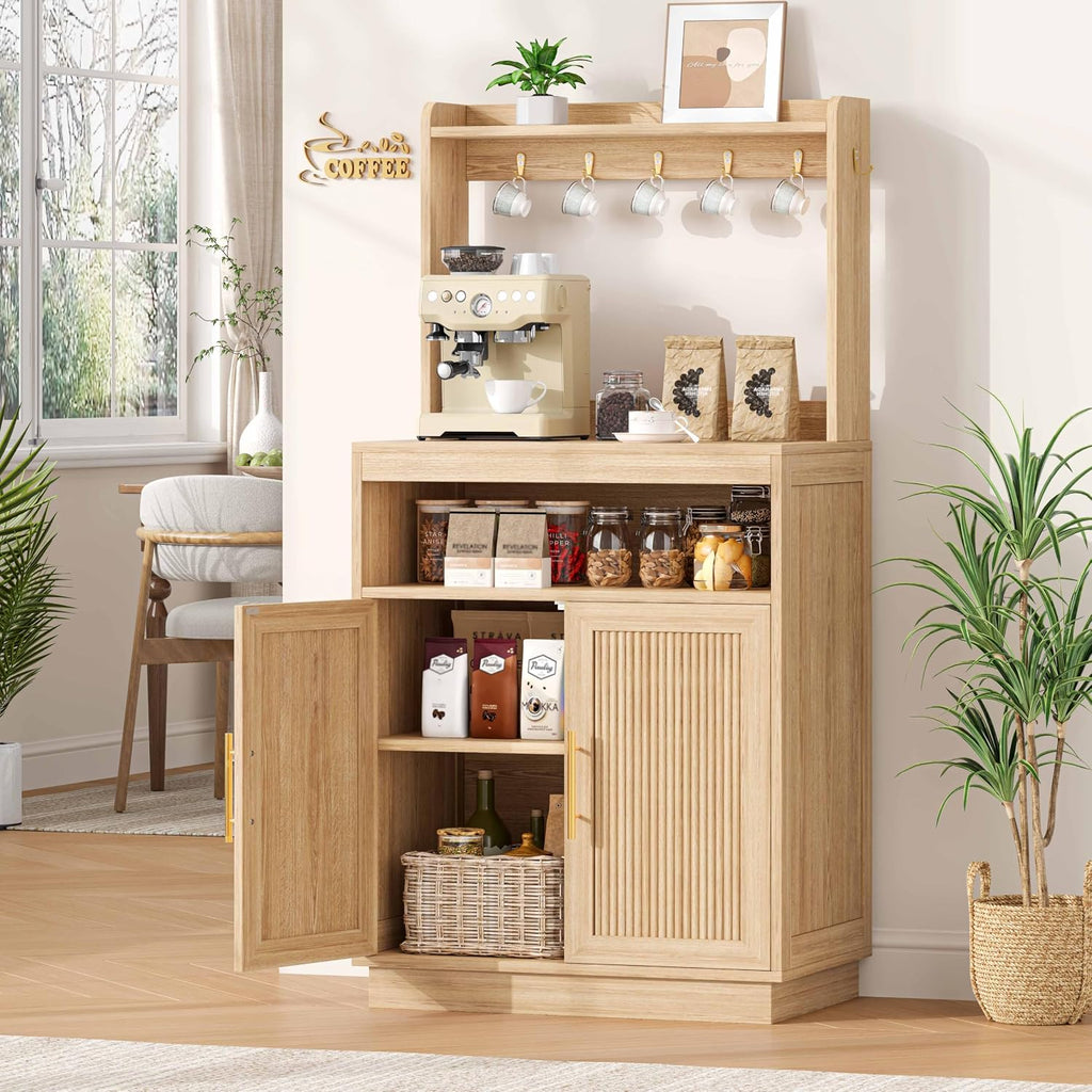 Fluted Buffet Coffee Bar Cabinet
