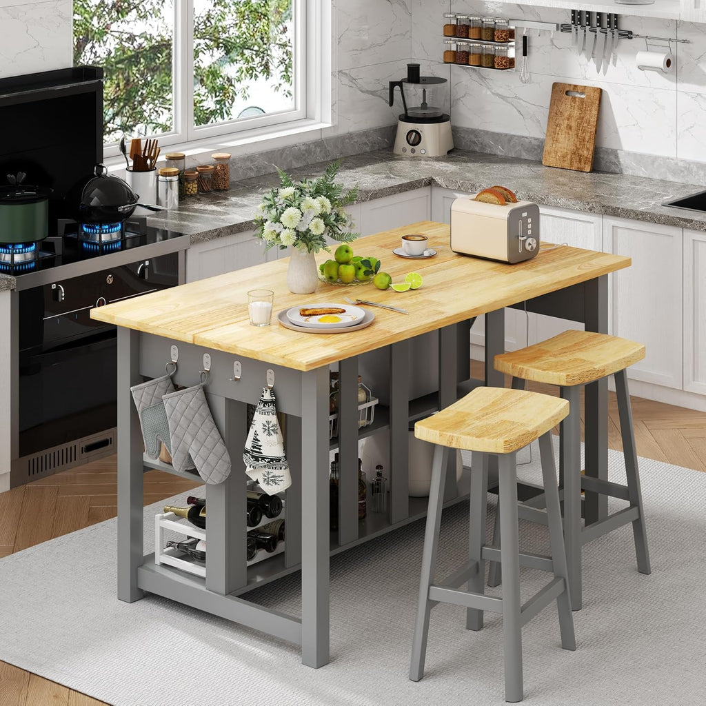Grey 47.3" Kitchen Island