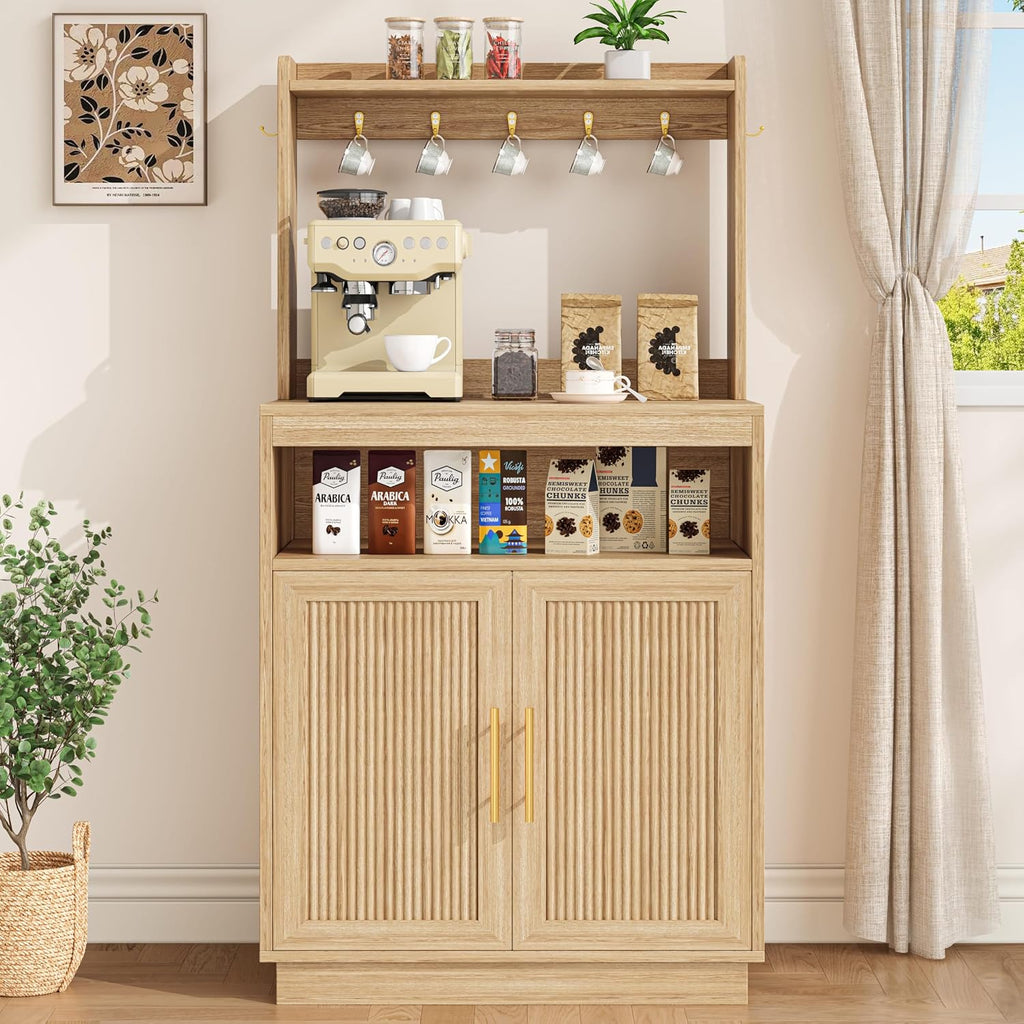 Fluted Buffet Coffee Bar Cabinet